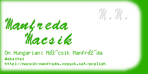 manfreda macsik business card